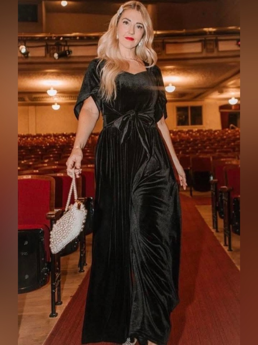 Ivy City Co Livi Jumpsuit in Black Velvet (M)
